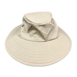 GoldCoast Sunwear Khaki Ripstop Cotton Boonie Hat Wide Brim Chin Strap Size LX